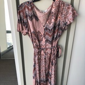 Pink Printed Long Dress